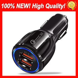 3.0 3.1A Car Fast charger Dual USB Qualcomm Quick Charge car chargers Dual USB Fast Charging phone For Cell Phone 100% New 100% Fit Hot sale