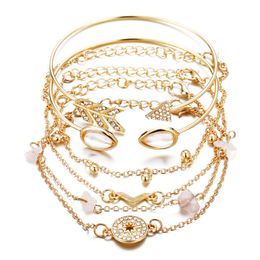 Arrow multilayer bracelet bangle Diamond Gold chains wraps women bracelet wristband cuff fashion jewelry will and sandy gift