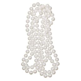 -Collares colgantes Collar de perlas artificiales largas Accesorio de joyería blanca para la niña de Flapper Costume 1920s