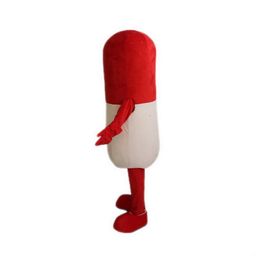 2020 Factory Outlets Red and white pill capsule Mascot Costumes Cartoon Character Adult Sz