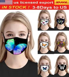 US Stock!Free shipping to US!Cartoon printed cotton mask breathable Can be washed repeatedly dust-proof for family use