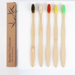 Bamboo toothbrush environmental protection log brush bam boo carbon grinding point silk Travel Hotel Tooth Brushes