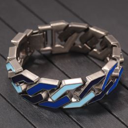 Geometric bracelet Chains Alloy colours drop oil bracelets,Mens fashion Retro silver geometric alloy bracelet NB1600130S