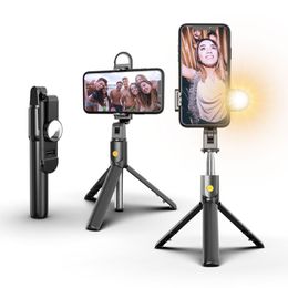 K10S Wireless Bluetooth Selfie Stick with Fill Light Mirror Tripod Foldable Monopod Handheld for Smart Phone 50PCS/LOT