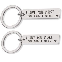 Party Favour I Love You Most More The End I Win Couples Stainless Steel Keychain Metal Keyrings LX2709