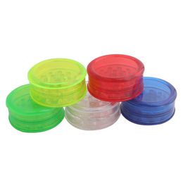 Other Smoking Accessories case grinder Spot color mixing plastic cigarette 60mm flat 3 layer TOBACCO crusher