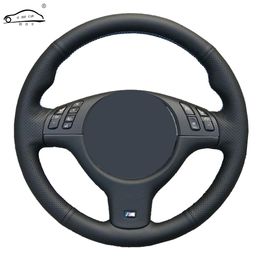 Genuine Leather car steering wheel Cover for BMW E46 E39 330i 540i 525i 530i 330Ci M3 2001-2003/Steering-Wheel Handlebar Braid