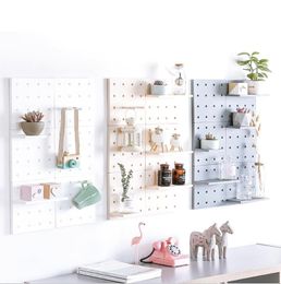 Plastic Racks Storage Holders hole board living room kitchen bedroom partition hanging wall shelf