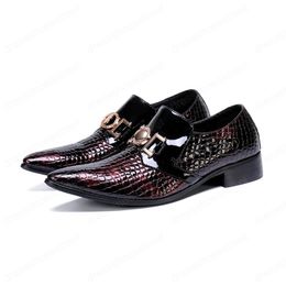 Men Snake Skin Formal Party Shoes Business Genuine Leather Men Large Size Shoes Handmade Buckle Men New Shoes