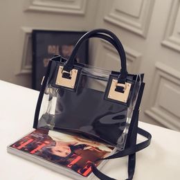 New-Shoulder Bag Clear Jelly Purse Women Transparent Handbag Clutch PUTote