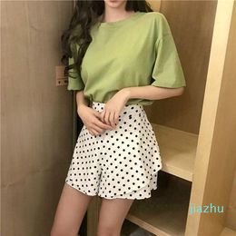 Hot Sale Basic Cotton T Shirt Women Summer New Oversized Solid Tees 7 Color Casual Loose Tshirt Korean O Neck Female tops Women clothing