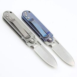 New Arrival Mini Small EDC Pocket Folding Knife S35VN Stone Wash Blade CNC TC4 Titanium Alloy Handle Ball Bearing Folding Knives