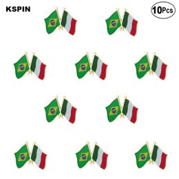 Brazil & Italy Flag Lapel Pin Flag badge Brooch Pins Badges 10Pcs a Lot