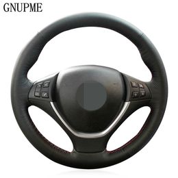 DIY Hand-stitched Black Artificial Leather Car Steering Wheel Cover for BMW X5 E70 2006-2013 X6 E71 2008-2014