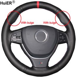 Hand SewIing Car Steering Wheel Cover Volant For BMW F10 2009-2017 F11 (Touring) F07 (GT) F12 F13 F06 F01 F02 Car Accessories
