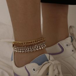 Anklets da tennis hip hop womlets 3a zircone brillante body gely gely link 2020 nuovi gioielli