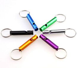 Mini Aluminium Whistle Keychain Dogs Training Keychain Whistle Outdoor Hiking Portable Survival Small Whistle Key Ring Wholesale