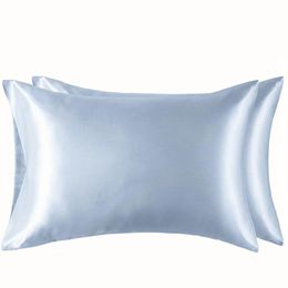 100% Polyester Satin Pillowcase Simple Style Simulated Silk Colour Pillowcase Soft Shiny Extra Smooth Confortable Bedding Pillowcase VT1461