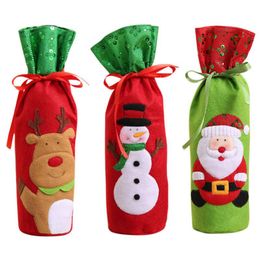 32*13cm Santa Claus Wine Bottle Cover Bags Christmas Decoration Decor Xmas Table bottle bag Party Supplies