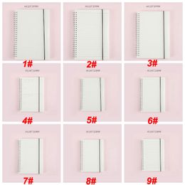 A4/A5/B5 Notepad Frosted Transparent Stripe Grid Notepad Spiral Loose-leaf Bandage Removeable Waterproof CoverSchool Supplies VT1468