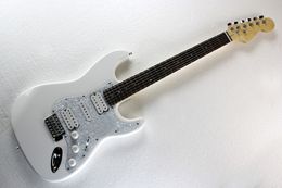 Factory Custom White Electric Guitar with White Peral Pickguard,Rosewood Fretboard,Chrome Hardware,Can be Customised