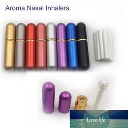 Aluminium Blank Nasal Inhaler refillable Bottles For Aromatherapy Essential Oils With High Quality Cotton Wicks