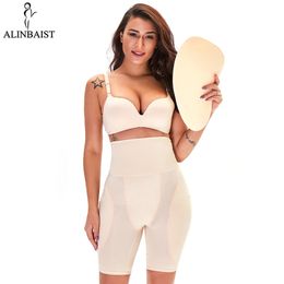 High Waisted Waist Trainer Shapewear Body Tummy Shaper Fake Ass Butt Lifter Booties Hip Pads Enhancer Booty Lifter Thigh Trimmer T200824