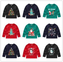 어린이 소년 소녀 스웨터 장식 조각 만화 긴 소매 스웨터 T 셔츠 크루 넥 풀오버 크리스마스 까마귀 블라우스는 의류 E92403 탑