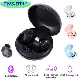 DT-11 DT11 Newest TWS BT5.0 Earphones Earsets Touch Control Headphones HIFI Sound Wireless Earbuds With IPX7 Waterproof Binaural Call