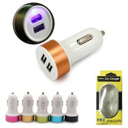 Dual Port Universal USB Car Charger Compatible withAndriod Phones, Tablets and Smart Phones. Portable Travel Chargers With Retail Package