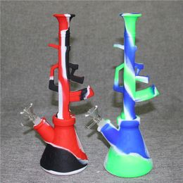 Silicone Bong water Pipe silicone bongs pipe Camouflage colorful With Silicone water smoking pipes Unbreakable Oil Rig