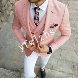 New Style One Button Handsome Notch Lapel Groom Tuxedos Men Suits Wedding/Prom/Dinner Best Man Blazer(Jacket+Pants+Tie+Vest) W335