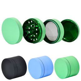 HONEYPUFF Frosted Lacquer Aluminum Alloy Grinder 4 Pieces Tobacco Grinder Spice Miller With Sharp Diamond Teeth Dry Herb Spice Grinder