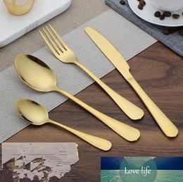 High-grade Gold Cutlery Spoon Fork Knife Tea Spoon Matte Gold Stainless Steel Food Silverware Dinnerware Utensil