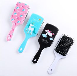 Unicorn Cloud Hair Airbag Comb Cartoon Massage Hairdressing Square Combs Professional Plastic Smooth Brushes Household Convenient 4 6dh F2