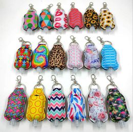 Neoprene Keychain 30ml Hand Sanitizer Soap Bottle Covers with Hook Chapstick Keychain Bags Fashion Accessories Gift 95 Styles DW5864