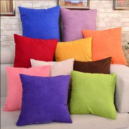 Solid Pillow Case Cover Plush Pillowcase Cover Simplicity Sofa Cushion Cover Cushion Covers Home Decor Size About 45*45cm 14 Designs BT255