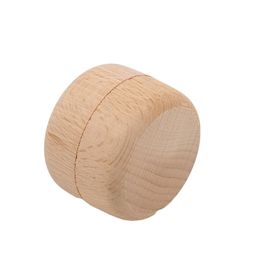 Free Shipping Beech Wood Small Round Storage Box Retro Vintage Ring Box for Wedding Natural Wooden Jewellery Case