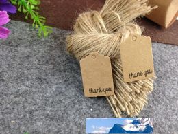 Free shipping 3x2cm Colour Price Tags Hand made Gift tags Thank you DIY Kraft Paper cards Garment 200PCS Tags+200PCS Strings