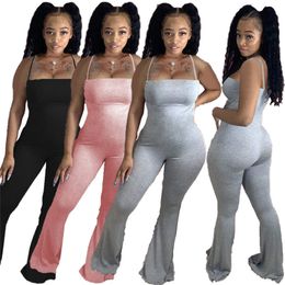 women designer jumpsuits rompers overalls one piece pants playsuit sexy gallus bodycon solid jumpsuit flared trousers jumpsuits klw4651