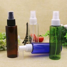 30pcs 100ml transparent round PET empty cosmetic packaging plastic spray pump bottles,100cc perfume bottle container