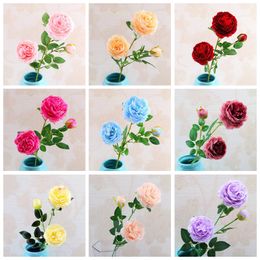 Roses Fake Flowers Peony Wedding Flowers Real Touch Material Artificial Flower Valentine's Day Gift Party Supplies 63cm 20 Designs BT229