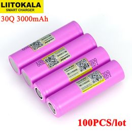 100PCS Liitokala 3.7V 18650 Original ICR18650 30Q 3000mAh lithium Rechargeable battery Discharge 15A 20A Batteries