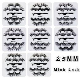 25mm Thick long false eyelashes extensions eye makeup accessory with lashes tweezer handmade fake lashes mink 8 models available DHL Free