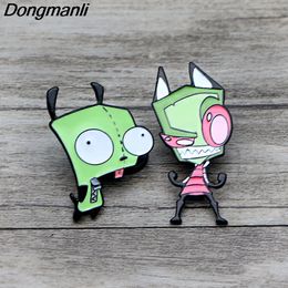 K99 Cartoon Alien Funny Metal Enamel Pins and Brooches for Backpack/Bag Badge Denim Brooch Collar Jewellery 1pcs