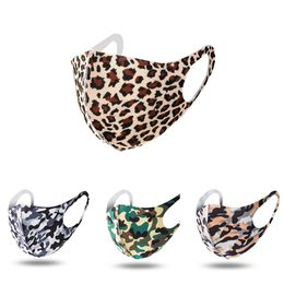 Leopard Camouflage Face Masks Anti-dust Wind Mouth Mask Washable Breathable Outdoor Cyling Bicycle Protective Mask Party Masks