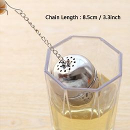 Home Kitchen Tools Stainless Steel Ball Tea Infuser Sphere Filter Strainer Loose Tea Leaf Spice Rope Chain Hook Ball Tea Infuser