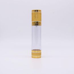 200 x 50ML Gold Silver Travel Refillable Airless Cream Lotion Pump Bottle Vacuum Cosmetic Packaging 50cc Airless Containers LX3059