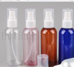 50pc 100ml empty clear pink brown fine mist spray pump bottle plastic,good sprayer PET bottles perfume bottle