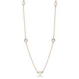 NEW 100% 925 Sterling Silver Rose Gold Zircon Charm Clavicle Chain Flower Shape Round Necklace Original Fashion Jewelry Gifts three